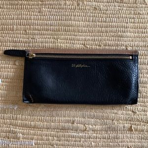 3.1 Phillip Lim black leather cosmetic bag case